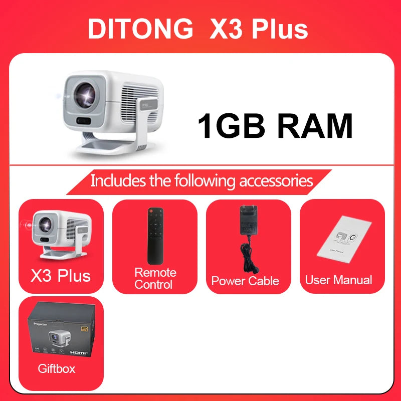 DITONG X3Plus Home Cinema Projector