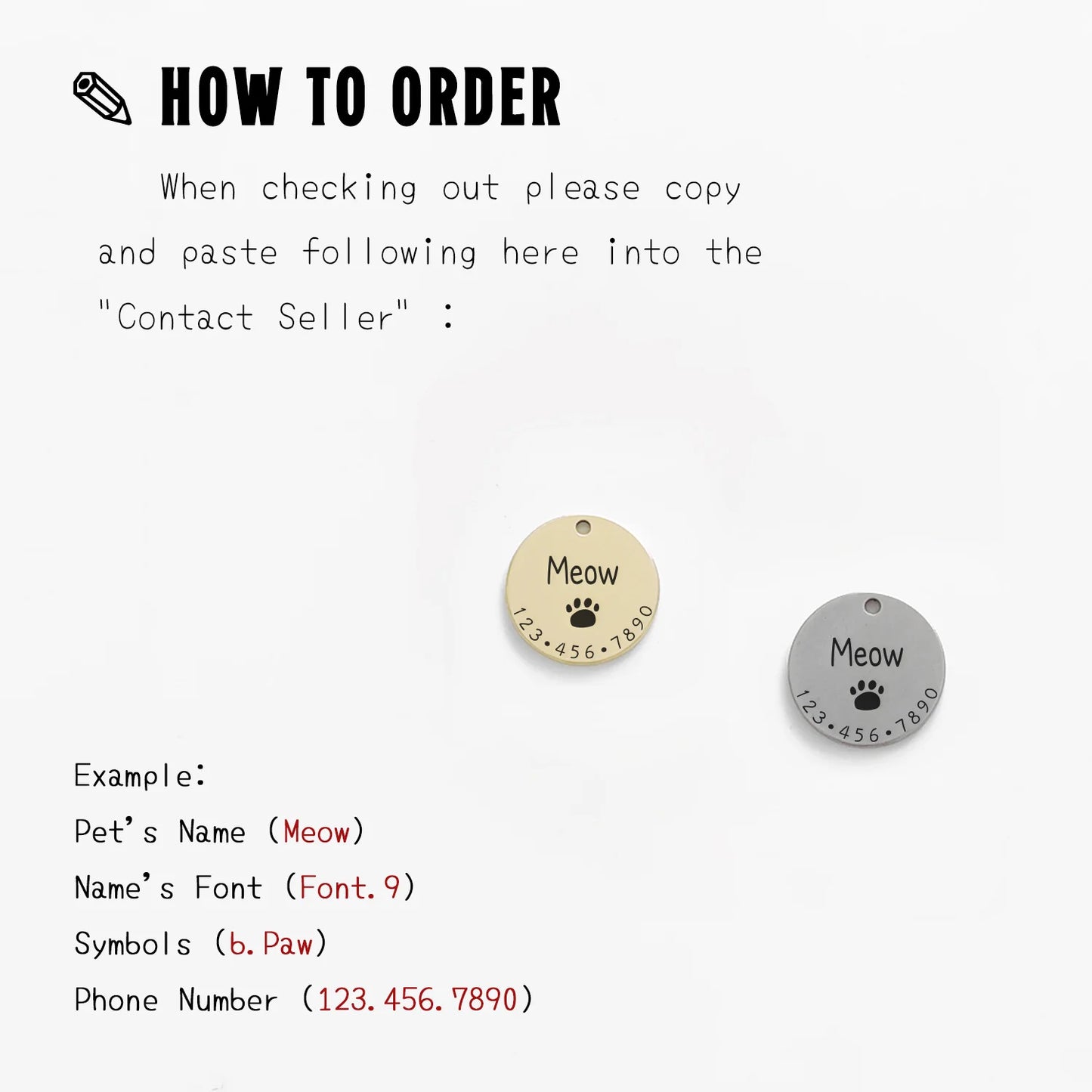 Custom Pet ID Tag Necklace & Collar Charm