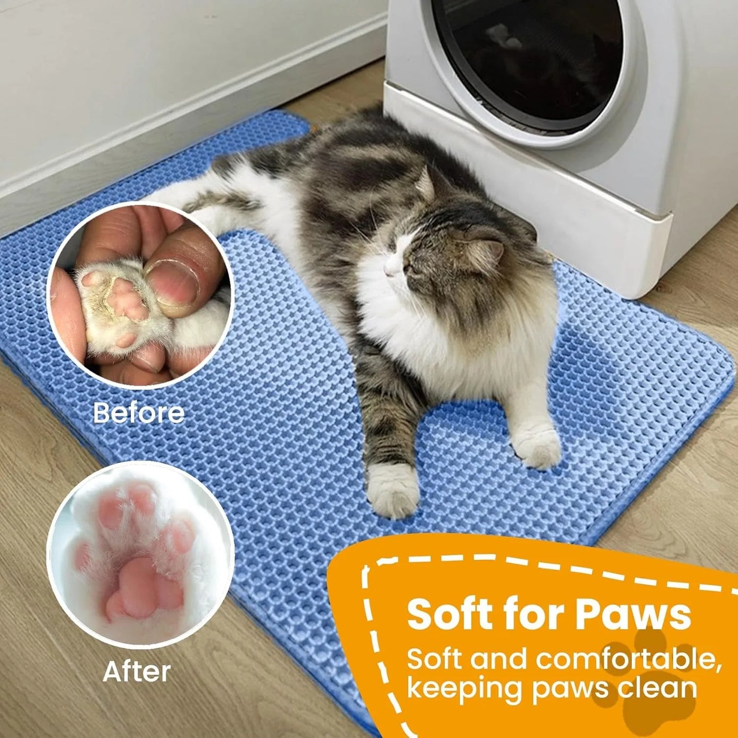 Anti-Slip Pet Litter Mat – Wear Resistant & Large