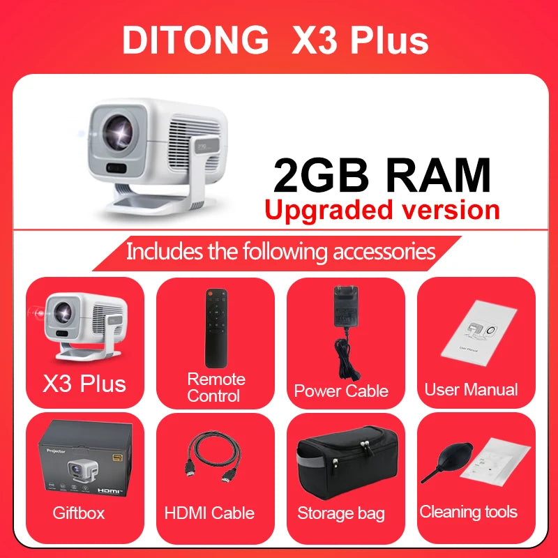 DITONG X3Plus Home Cinema Projector