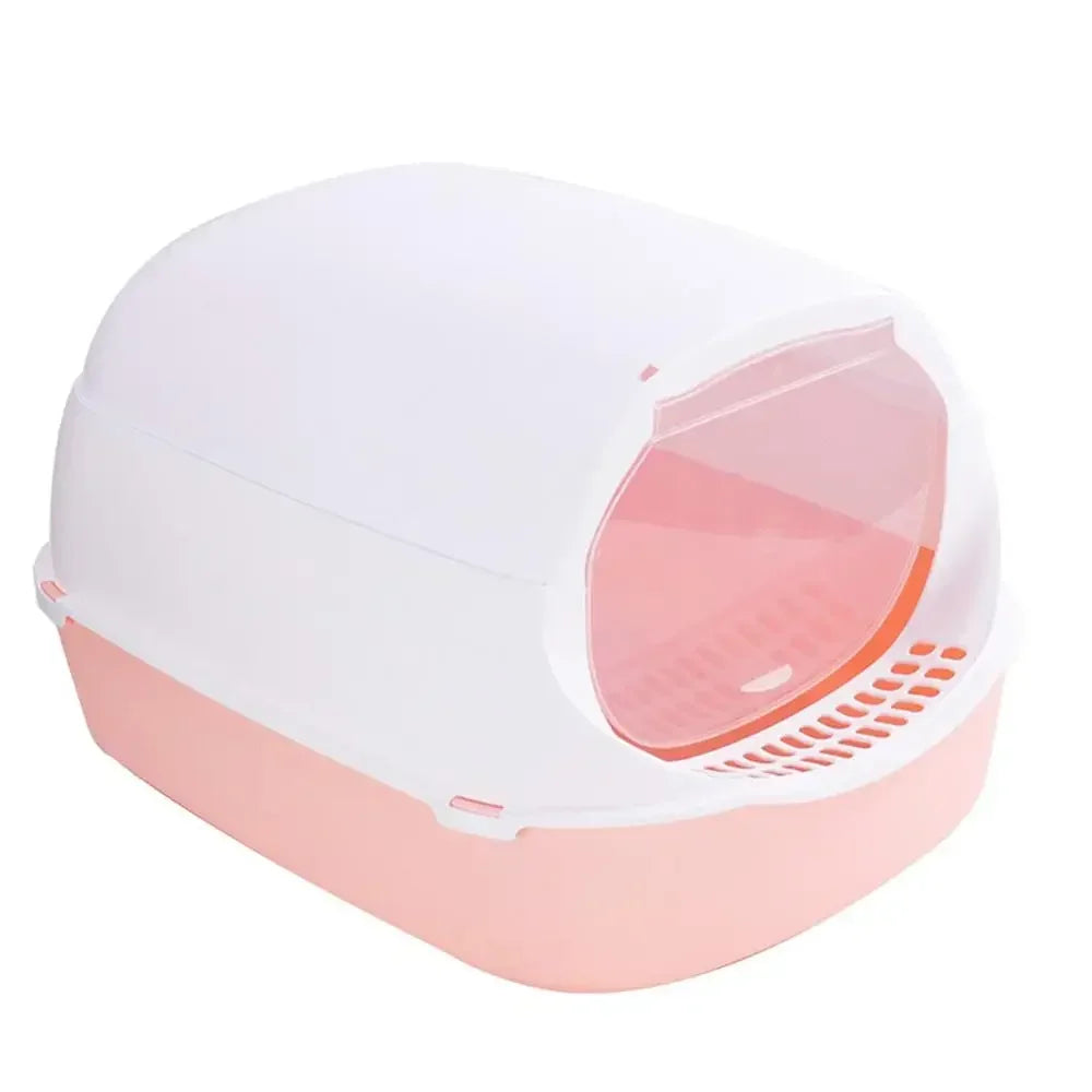 Cat Litter Box Semi-Enclosed Splashproof Toilet Tray