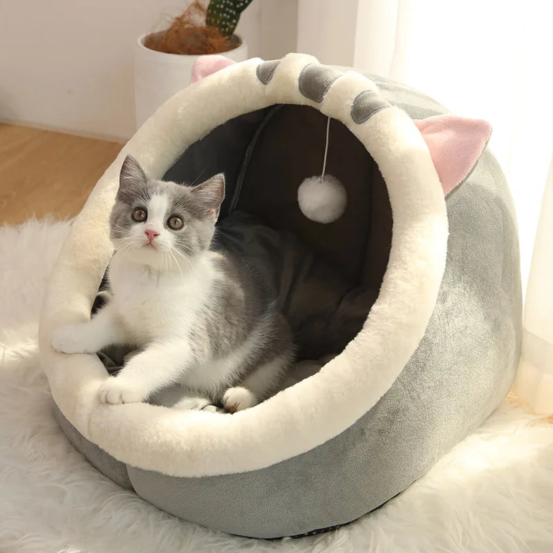 Cartoon Foldable Pet Bed – Cozy Cat Cave