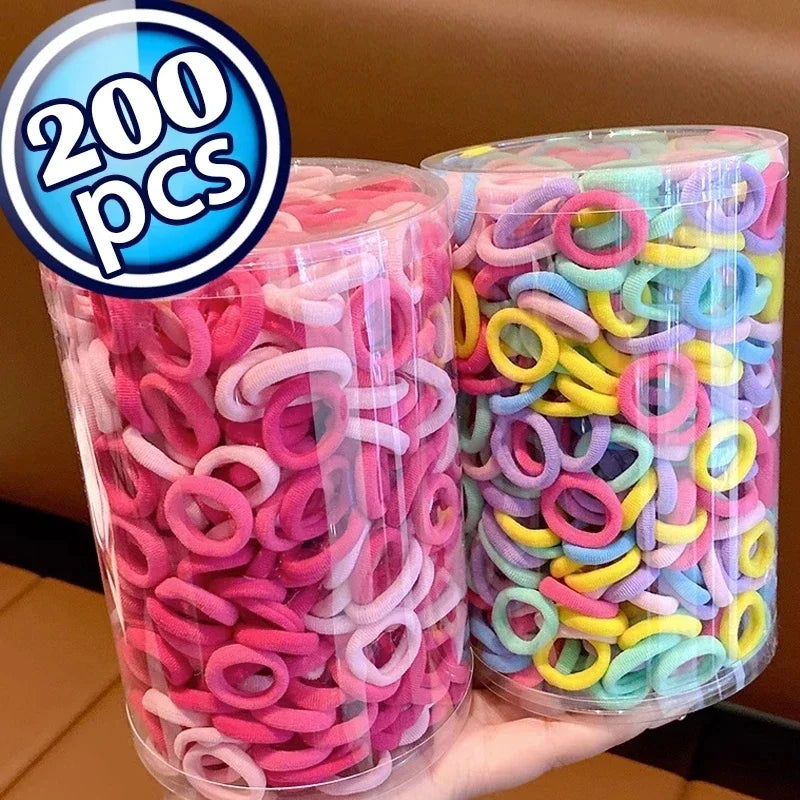 Rainbow Nylon Hair Ties – 200PCS