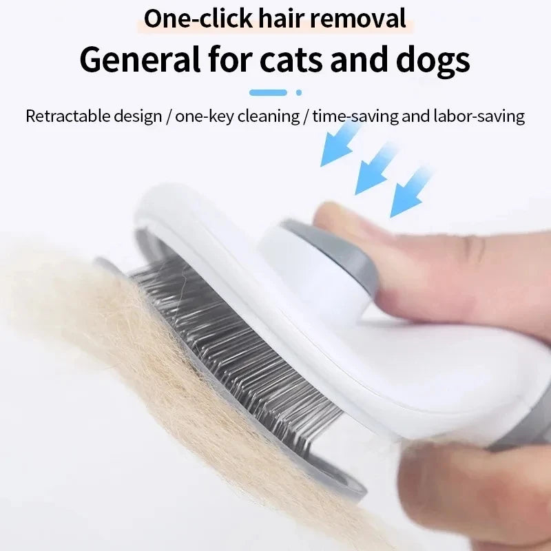 Self-Cleaning Pet Slicker Brush for Cats & Dogs