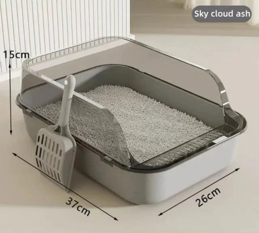 Cat Litter Box Semi-Enclosed Splashproof Toilet Tray