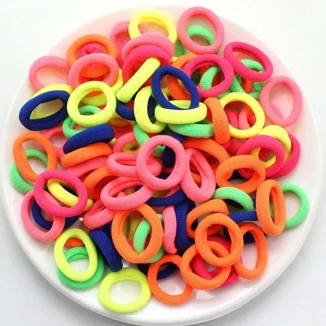 Rainbow Nylon Hair Ties – 200PCS