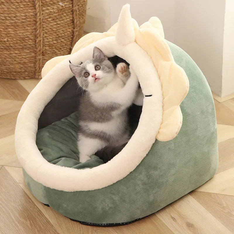 Cartoon Foldable Pet Bed – Cozy Cat Cave