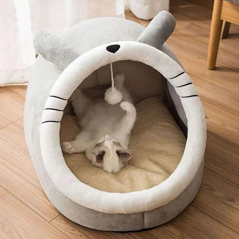 Cartoon Foldable Pet Bed – Cozy Cat Cave
