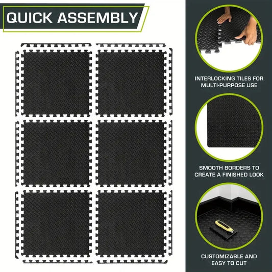 16-Piece Non-Slip Fitness Mat
