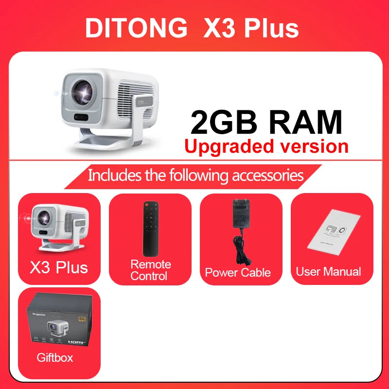 DITONG X3Plus Home Cinema Projector