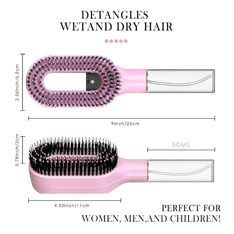 2-in-1 Mist & Detangle Hair Brush with Scalp Massager